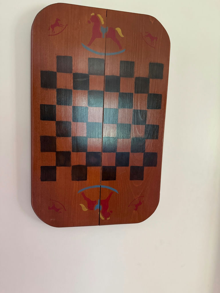 Wooden checkerboard game board - image 1 of 1