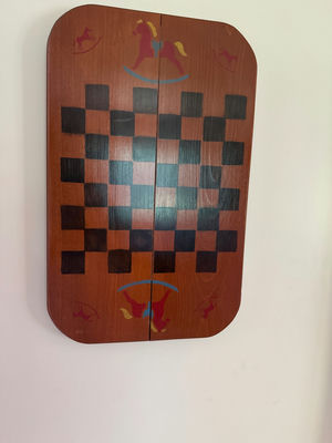 Wooden  checkerboard game board - Image 1 of 1