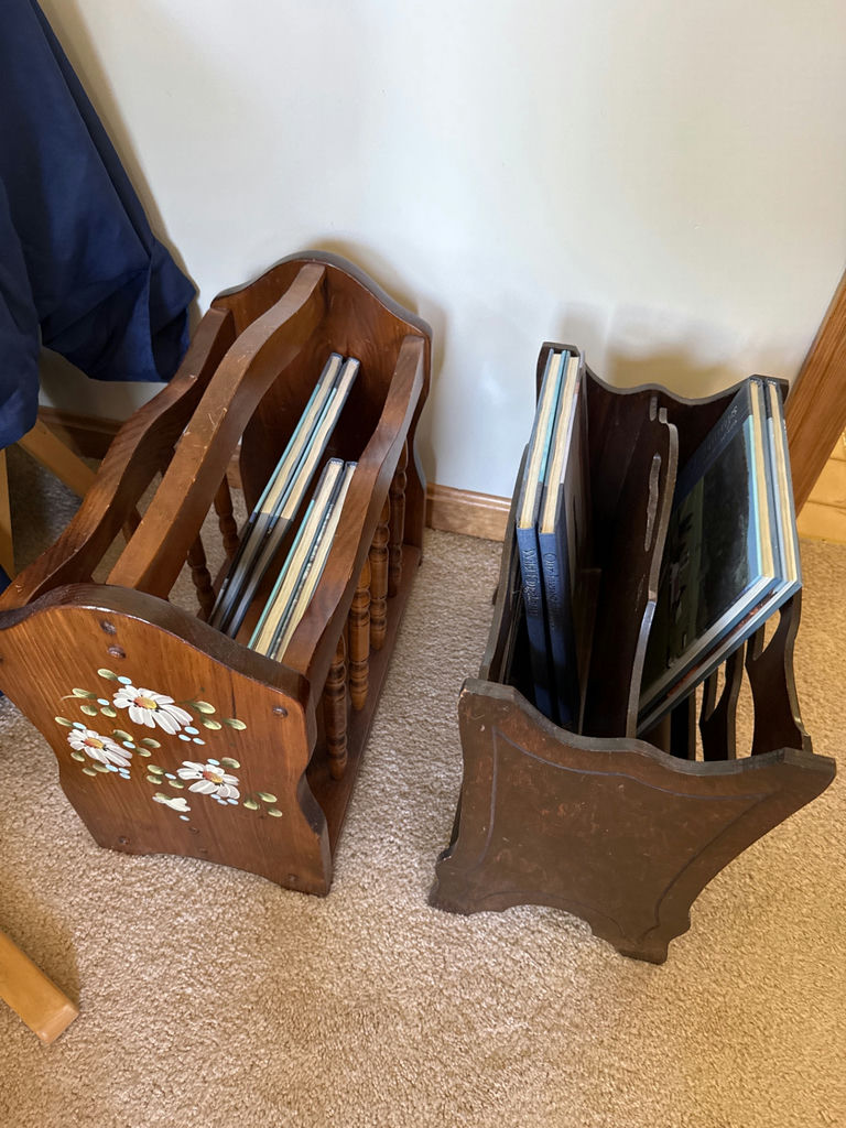 Pair of wooden magazine and / or record racks - image 1 of 2