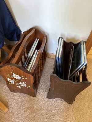 Pair of wooden magazine and / or record racks - Image 1 of 2