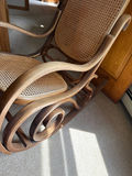 Wooden rocking chair with caned seat and back - thumbnail 3 of 3