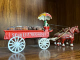 Vintage Schultz's Beer & Ale toy wagon with horse team - thumbnail 1 of 3