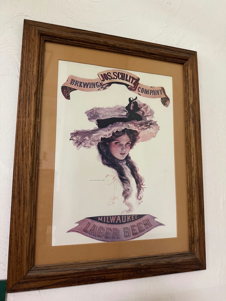 Framed Vintage Schlitz Milwaukee Lager Beer Advertisement - image 1 of 2