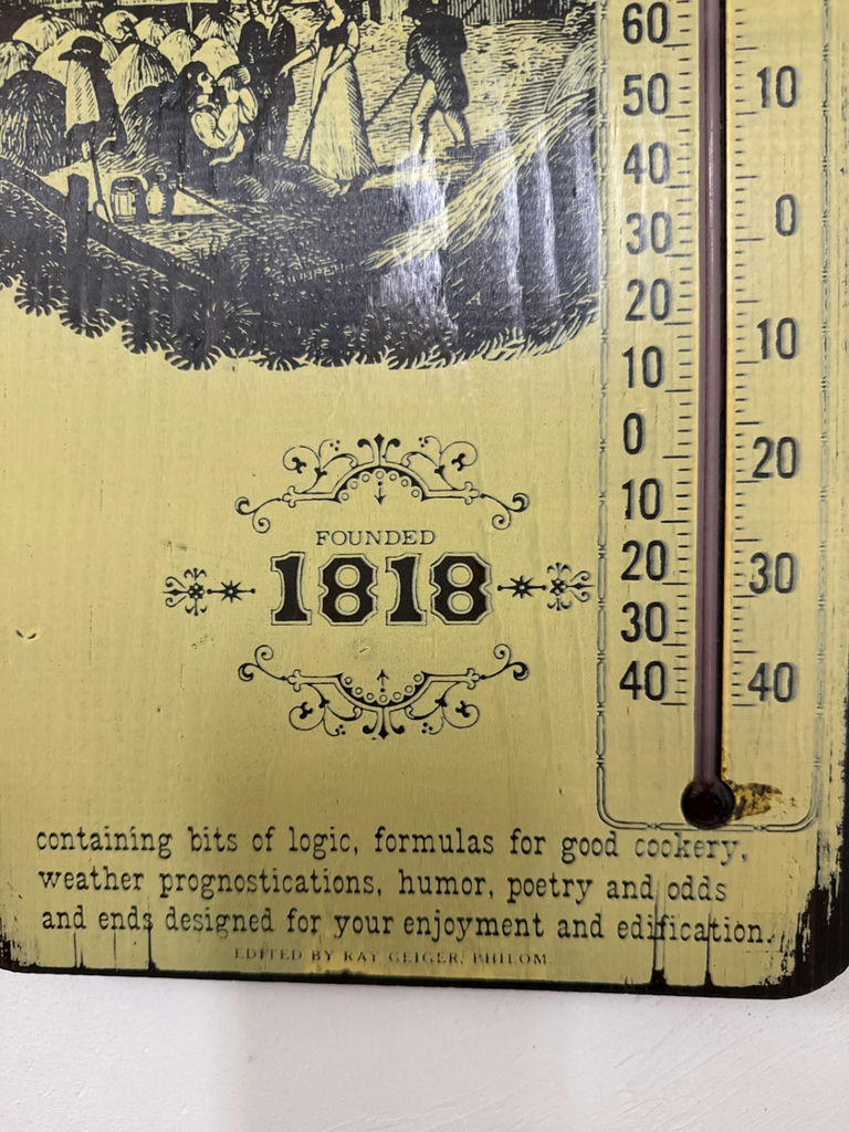 Vintage Farmers' Almanac Thermometer Wall Plaque - image 2 of 2