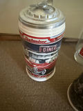 Ceramic beer steins with pewter lids and Budweiser mugs - thumbnail 4 of 5