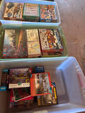 Assorted jigsaw puzzles in plastic bins - thumbnail 1 of 3