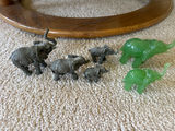 Elephant figurines (gray and green) - thumbnail 2 of 2