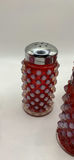 Fenton Cranberry Hobnail S&P Shakers And Small Pitcher - thumbnail 5 of 10