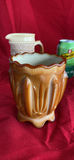 Vintage Chocolate Slag Glass Steins, Pitcher and Spooner - thumbnail 5 of 14