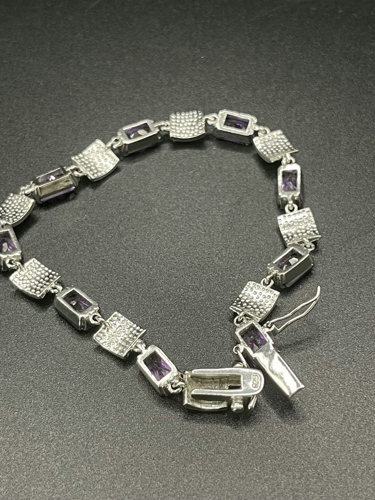 Purple Gem Silver bracelet - image 7 of 8