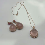 Rose Gold Plated 925 Silver And Rose Quartz Set - thumbnail 1 of 13