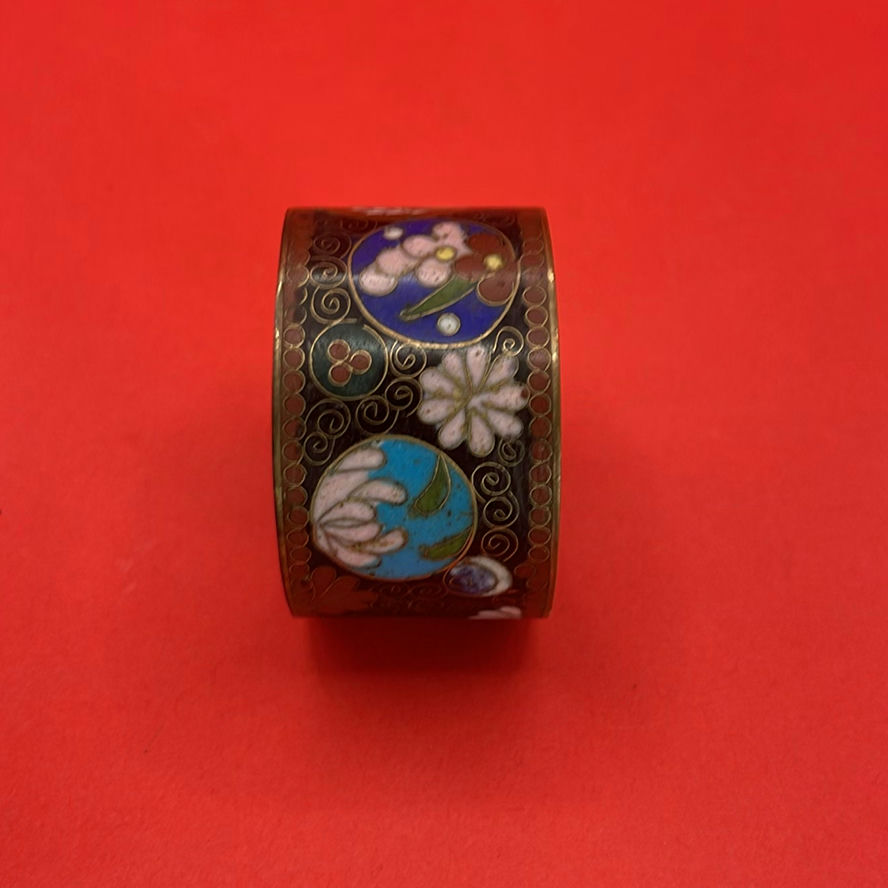 Cloisonné Decorative Items Including Horse Figurine, Teapot, Box, and Napkin Ring - image 10 of 15