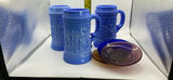 Blue Slag Milk Glass Steins And Pairpoint Plates - thumbnail 2 of 12