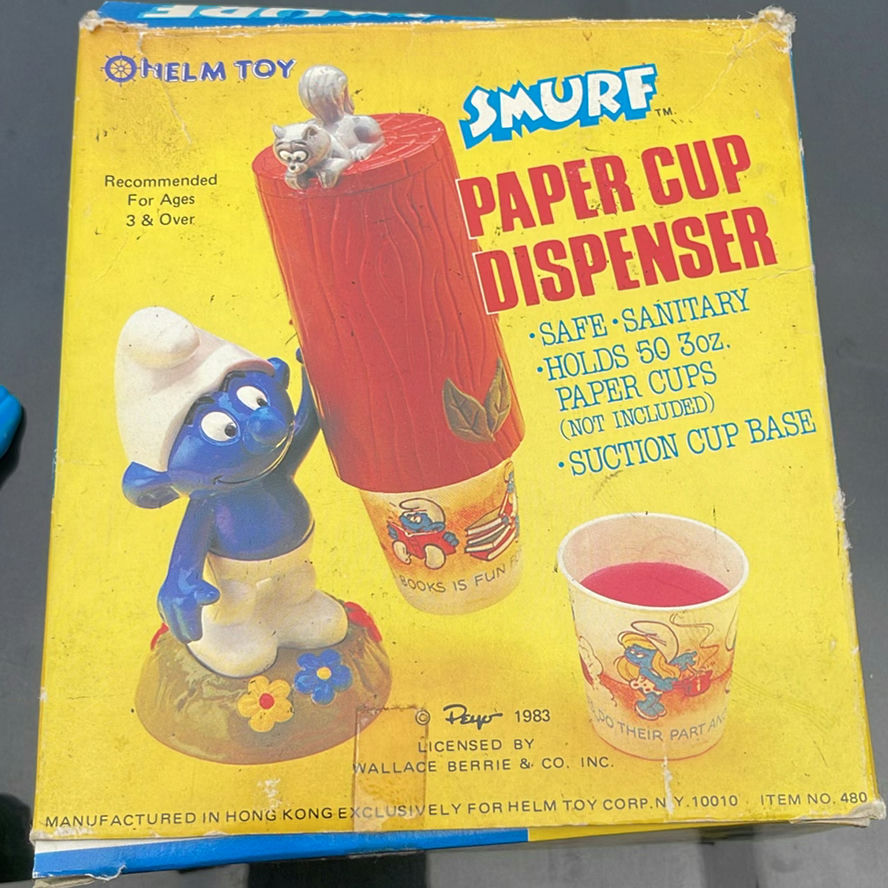 Vintage Smurf Cup Dispenser - image 2 of 7