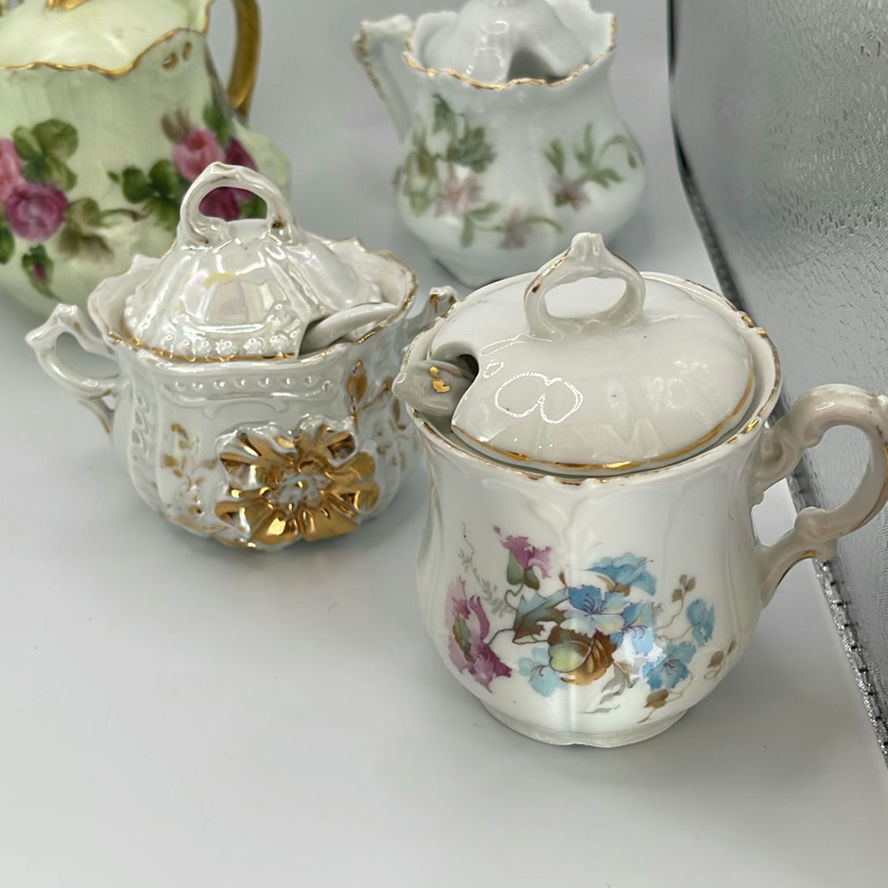 Antique Mustard Pots (7) And Sterling Spoon - image 4 of 27