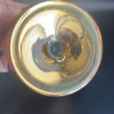 Vintage Bohemian Cased Glass Vase, Czech White Overlay Cut to Cranberry, Hand Painted Floral 7””. - thumbnail 13 of 18