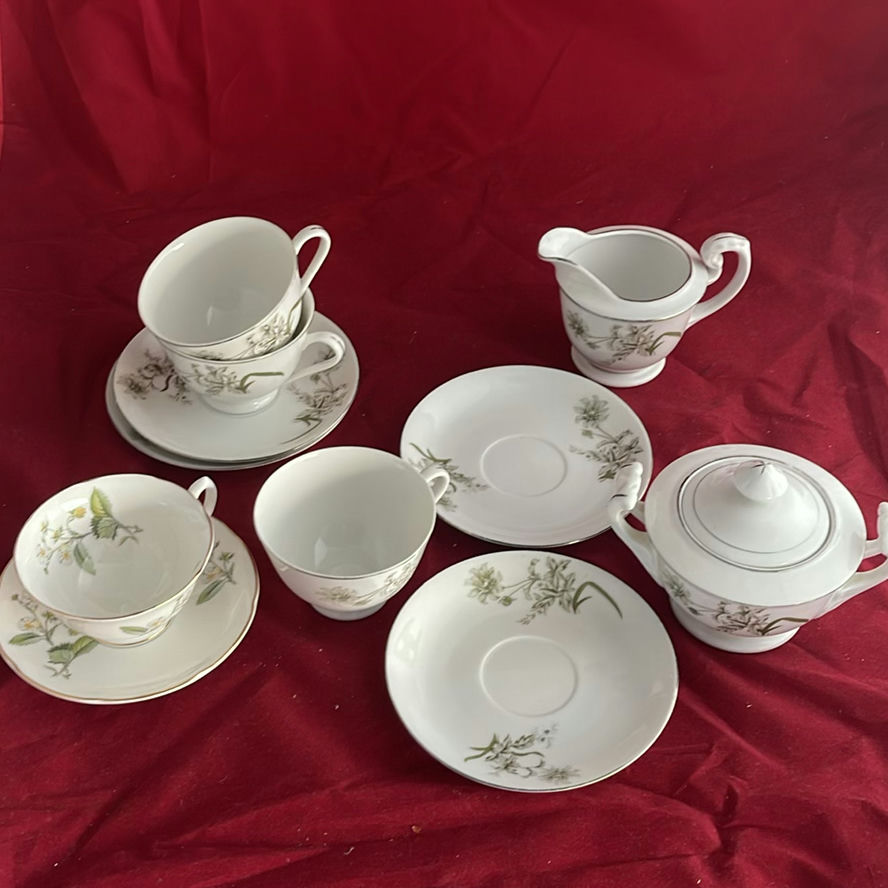 Teacup And Saucers And Cream And Sugar - image 1 of 15