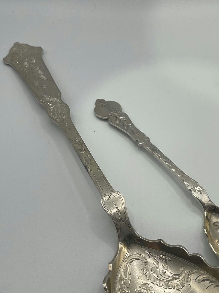 Danish Silver Antique engraved Spoons - image 3 of 12