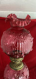 Fenton Cranberry Glass Gone with the Wind Lamp - thumbnail 7 of 8