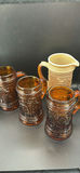 Vintage Chocolate Slag Glass Steins, Pitcher and Spooner - thumbnail 2 of 14