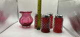 Fenton Cranberry Hobnail S&P Shakers And Small Pitcher - thumbnail 2 of 10