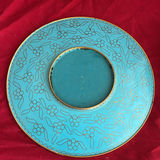 Vintage Chinese Cloisonné Set: 10" Floral/Bird Plate & 8" Cobalt Blossom Bowl - thumbnail 4 of 10