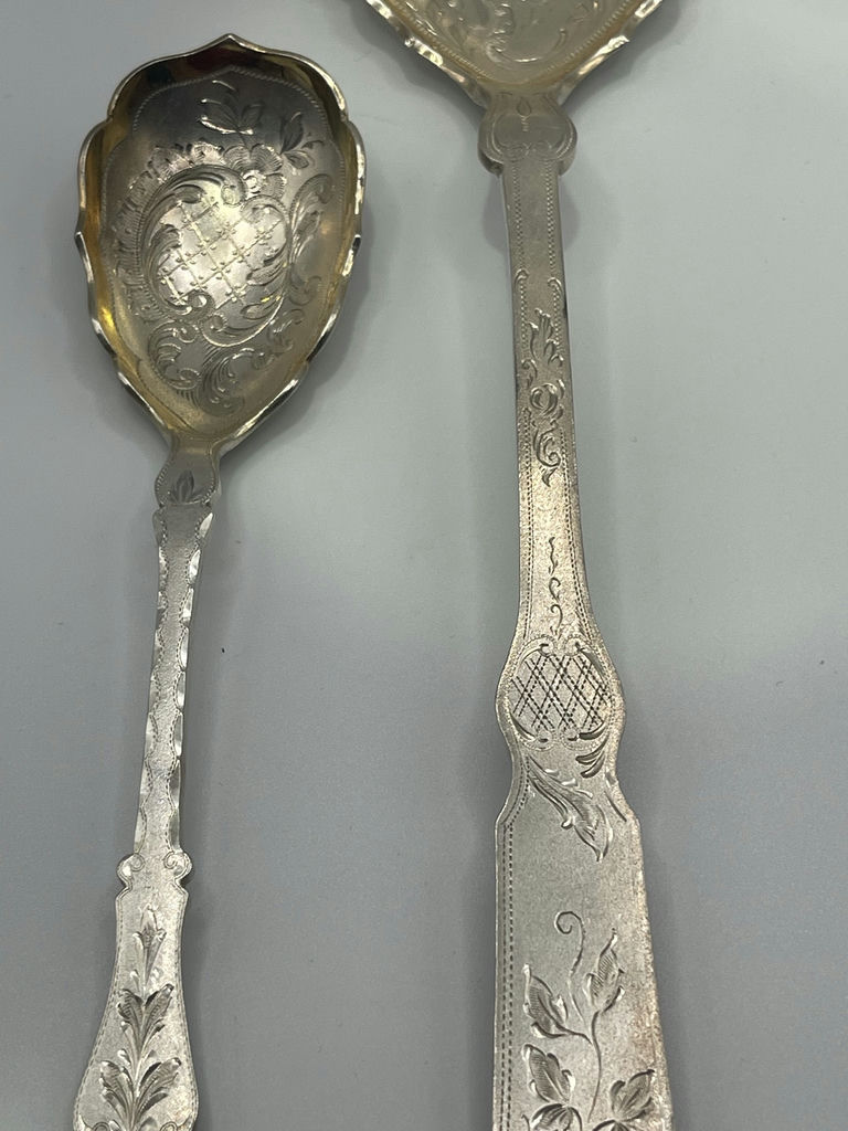 Danish Silver Antique engraved Spoons - image 9 of 12