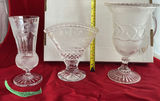 Edinburgh Crystal Thistle Vase, Lead Crystal Fan Vase And An Antique Celery Frosted Vase - thumbnail 2 of 15