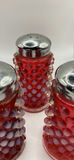 Fenton Cranberry Hobnail S&P Shakers And Small Pitcher - thumbnail 8 of 10