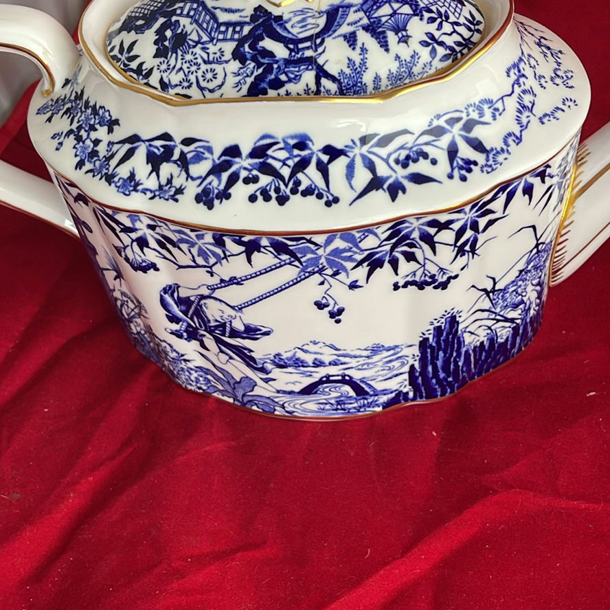 Royal Crown Derby Teapot, Coffeepot And Cream And Sugar In Mikado Pattern - image 8 of 23