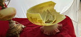 MCM Table Lamp, Fenton Burmese Glass lamp, Antique Figural kerosene Lamp - thumbnail 8 of 10
