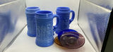 Blue Slag Milk Glass Steins And Pairpoint Plates - thumbnail 1 of 12