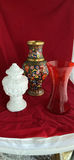 Cloisonne Large Mille Fleurs Vase, Antique Milk Glass - thumbnail 1 of 9