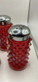 Fenton Cranberry Hobnail S&P Shakers And Small Pitcher - thumbnail 7 of 10