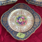 Vintage Royal Worcester 1941 22k Gold Border Square Plates (3) - thumbnail 2 of 11