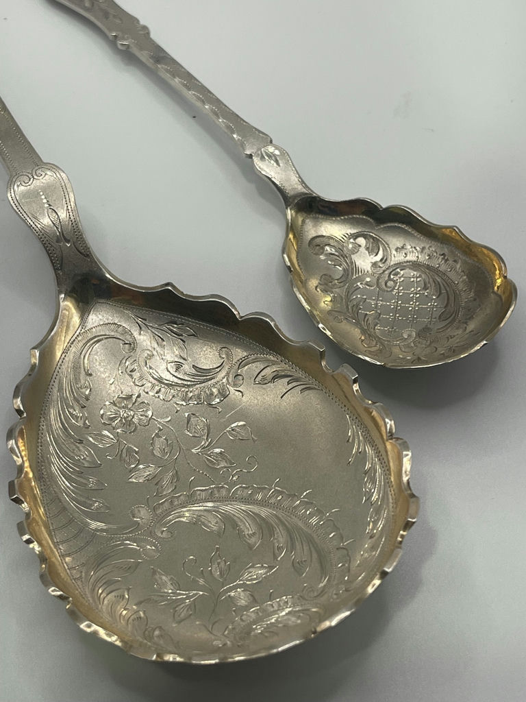 Danish Silver Antique engraved Spoons - image 4 of 12