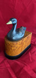 1930's Art Deco Ebonized Brass Duck Bookends on Burlwood Bases and Brass Bird - thumbnail 5 of 8