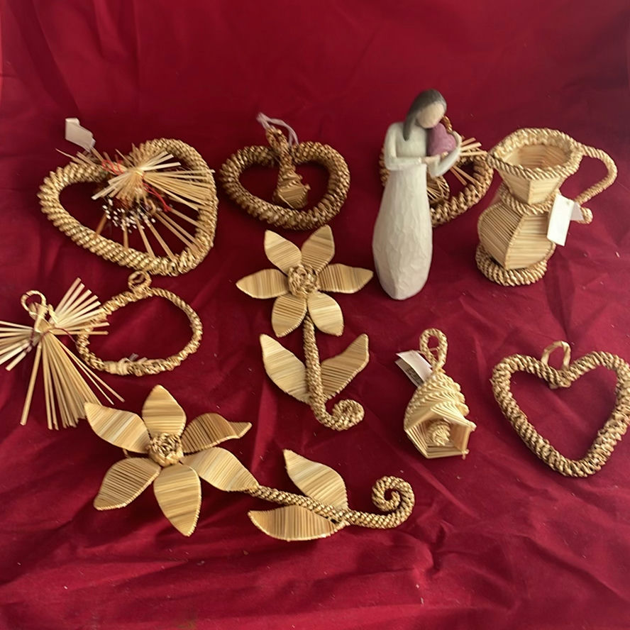 Natural Straw Decor And Willow Tree Figure - image 1 of 10