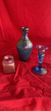 Jamie Sherman Large Vase, Robert Held Art Glass Vase And Blue Candlestick - thumbnail 1 of 15