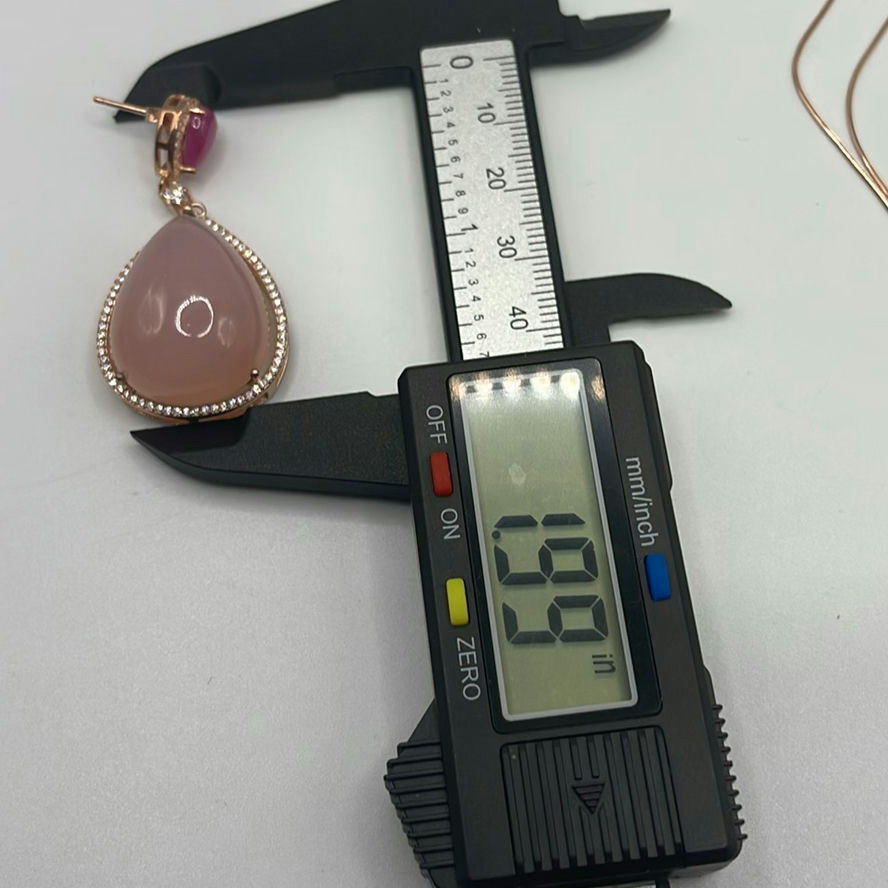 Rose Gold Plated 925 Silver And Rose Quartz Set - image 8 of 13