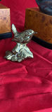 1930's Art Deco Ebonized Brass Duck Bookends on Burlwood Bases and Brass Bird - thumbnail 7 of 8