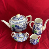 Royal Crown Derby Teapot, Coffeepot And Cream And Sugar In Mikado Pattern - thumbnail 1 of 23