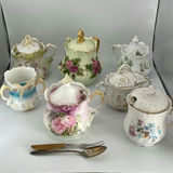 Antique Mustard Pots (7) And Sterling Spoon - thumbnail 1 of 27