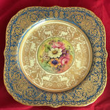 Vintage Royal Worcester 1941 22k Gold Border Square Plates (3) - thumbnail 9 of 11