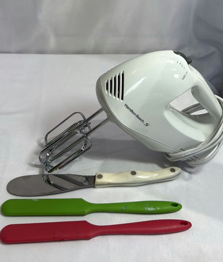 Baking supplies set with muffin pans, hand mixer, and measuring tools - image 3 of 6