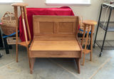 Small Oak Bench With Storage, Two Pedestals - thumbnail 1 of 5