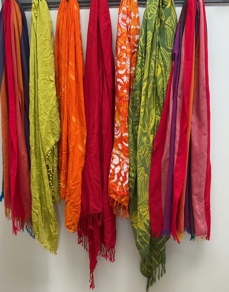 Assorted colorful scarves - image 1 of 5