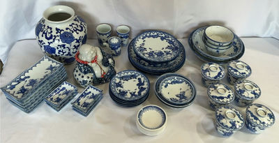 Nabeshima Arita Ware Porcelain Dishes, and Buddha Statue - Image 1 of 10
