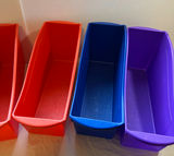 Six colored rectangular plastic storage bins - thumbnail 3 of 3