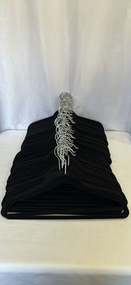 Stack of black 'velveteen' clothes hangers - Image 1 of 2